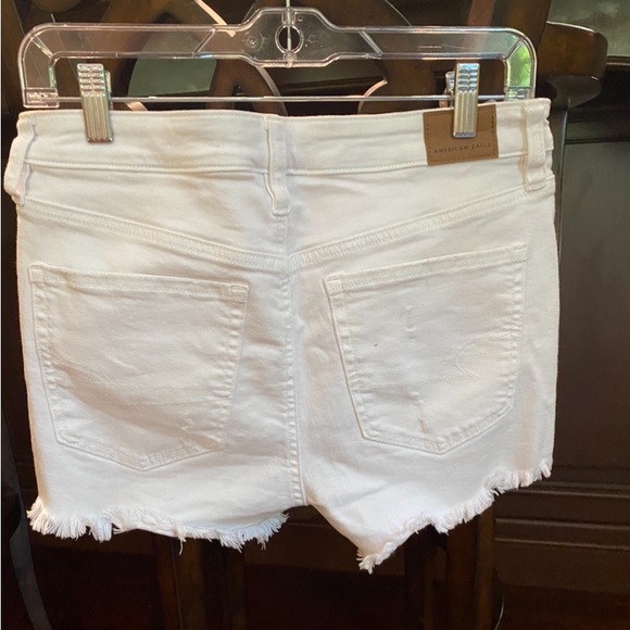 American Eagle Stretch White Distressed Jean Shorts 8 - Picture 3 of 5